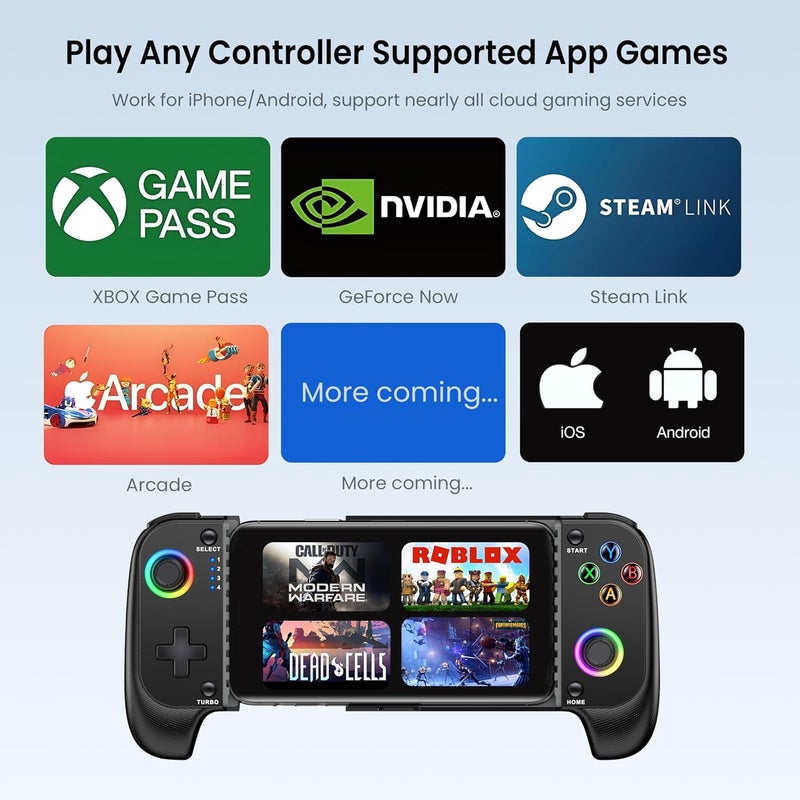 AXYBCOOL Store Wireless Mobile Controller for iPhone & Android - Hall Effect Joystick, No Drift - Compatible with Xbox Game Pass, Steam Link, Call of Duty, Roblox - Image 2